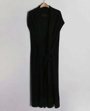 【動画あり】ノーカラーシャツワンピース&ニットロングベスト 2点セット mirror me