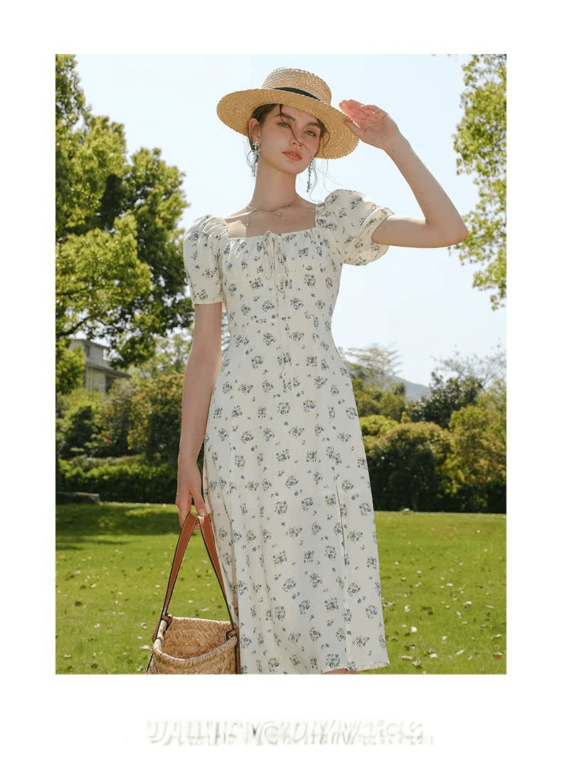 【2025春夏新作】ボタニカルプリント パフスリーブワンピース - select store mirror me【2025春夏新作】ボタニカルプリント パフスリーブワンピースselect store mirror meselect store mirror meクリームM