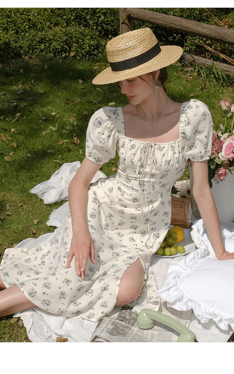 【2025春夏新作】ボタニカルプリント パフスリーブワンピース - select store mirror me【2025春夏新作】ボタニカルプリント パフスリーブワンピースselect store mirror meselect store mirror meクリームM