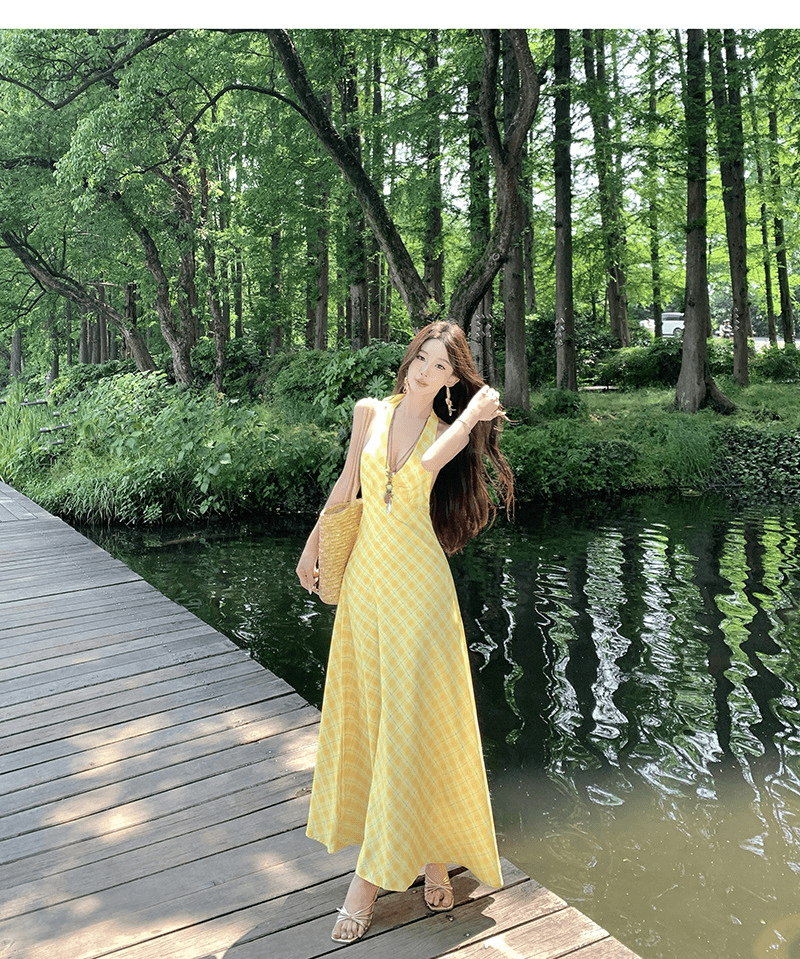 【2025春夏新作】【動画あり】イエローチェック ロングワンピース - select store mirror me【2025春夏新作】【動画あり】イエローチェック ロングワンピースselect store mirror meselect store mirror meS
