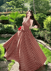 【2025春夏新作】【動画あり】ホルターネック ギンガムチェック ロングワンピース - select store mirror me【2025春夏新作】【動画あり】ホルターネック ギンガムチェック ロングワンピースselect store mirror meselect store mirror meS