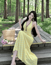 【2025春夏新作】【動画あり】イエローチェック ロングワンピース - select store mirror me【2025春夏新作】【動画あり】イエローチェック ロングワンピースselect store mirror meselect store mirror meS