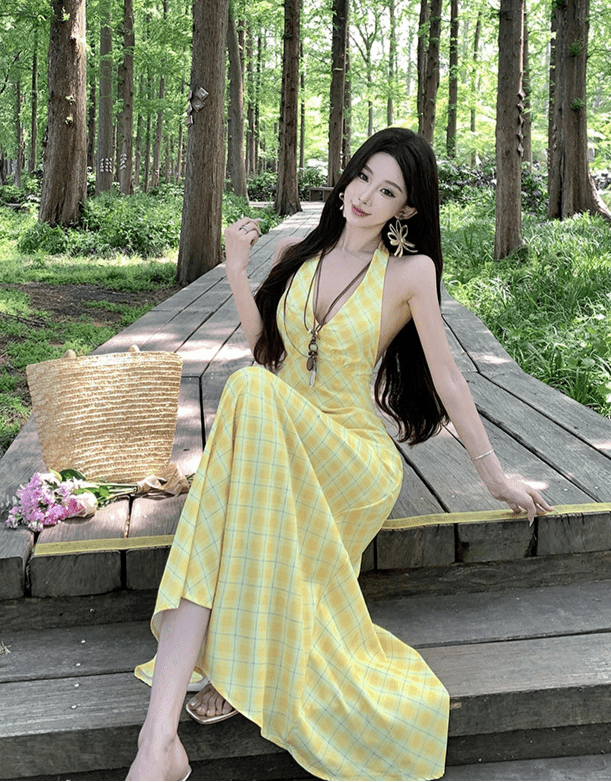 【2025春夏新作】【動画あり】イエローチェック ロングワンピース - select store mirror me【2025春夏新作】【動画あり】イエローチェック ロングワンピースselect store mirror meselect store mirror meS