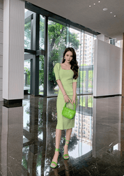 【2025春夏新作】パフスリーブ&タイトライン ワンピース - select store mirror me【2025春夏新作】パフスリーブ&タイトライン ワンピースselect store mirror meselect store mirror meS