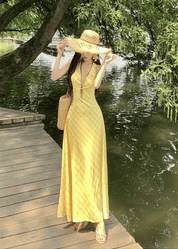 【2025春夏新作】【動画あり】イエローチェック ロングワンピース - select store mirror me【2025春夏新作】【動画あり】イエローチェック ロングワンピースselect store mirror meselect store mirror meS