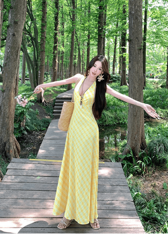 【2025春夏新作】【動画あり】イエローチェック ロングワンピース - select store mirror me【2025春夏新作】【動画あり】イエローチェック ロングワンピースselect store mirror meselect store mirror meS
