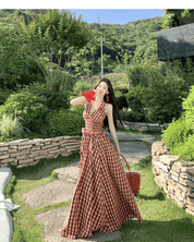 【2025春夏新作】【動画あり】ホルターネック ギンガムチェック ロングワンピース - select store mirror me【2025春夏新作】【動画あり】ホルターネック ギンガムチェック ロングワンピースselect store mirror meselect store mirror meS