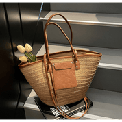 【2025春夏新作】大きめ麦わら風トートバッグ 2色展開 - select store mirror me【2025春夏新作】大きめ麦わら風トートバッグ 2色展開select store mirror meselect store mirror meカーキ