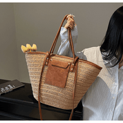 【2025春夏新作】大きめ麦わら風トートバッグ 2色展開 - select store mirror me【2025春夏新作】大きめ麦わら風トートバッグ 2色展開select store mirror meselect store mirror meカーキ