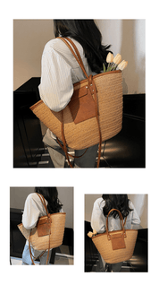 【2025春夏新作】大きめ麦わら風トートバッグ 2色展開 - select store mirror me【2025春夏新作】大きめ麦わら風トートバッグ 2色展開select store mirror meselect store mirror meカーキ