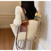【2025春夏新作】大きめ麦わら風トートバッグ 2色展開 - select store mirror me【2025春夏新作】大きめ麦わら風トートバッグ 2色展開select store mirror meselect store mirror meオフホワイト