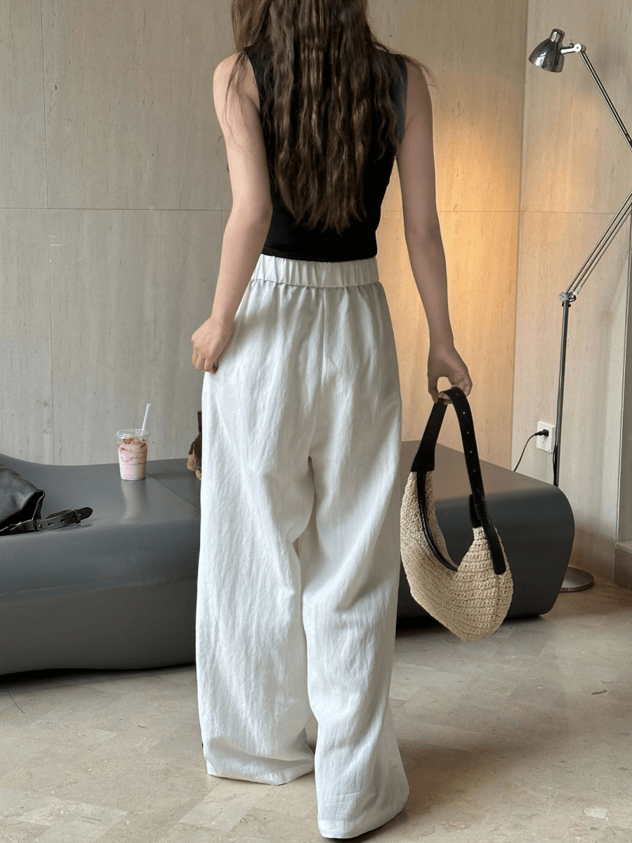 【2025春夏新作】ハイウエストデザインナチュラルワイドパンツ 2色展開 - select store mirror me【2025春夏新作】ハイウエストデザインナチュラルワイドパンツ 2色展開select store mirror meselect store mirror meホワイトS