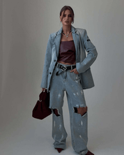 【2025春夏新作】クラッシュダメージ デニムパンツ【2色展開】 - select store mirror me【2025春夏新作】クラッシュダメージ デニムパンツ【2色展開】select store mirror meselect store mirror meグレーS