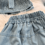 【2025春夏新作】デニムライク ホルターネックトップス&ワイドパンツセットアップ【2色展開】 - select store mirror me【2025春夏新作】デニムライク ホルターネックトップス&ワイドパンツセットアップ【2色展開】select store mirror meselect store mirror meライトブルーS