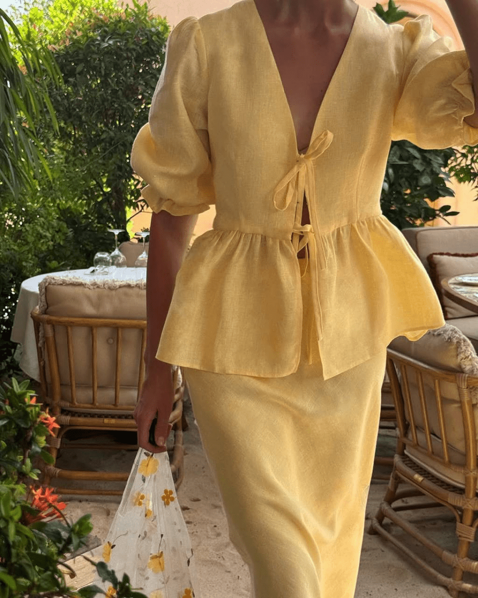 【2025春夏新作】ナチュラルフェミニンワンピース 2色展開 - select store mirror me【2025春夏新作】ナチュラルフェミニンワンピース 2色展開select store mirror meselect store mirror me黄色S