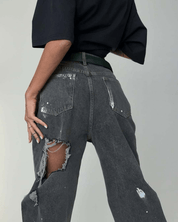 【2025春夏新作】クラッシュダメージ デニムパンツ【2色展開】 - select store mirror me【2025春夏新作】クラッシュダメージ デニムパンツ【2色展開】select store mirror meselect store mirror meグレーS