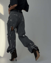 【2025春夏新作】クラッシュダメージ デニムパンツ【2色展開】 - select store mirror me【2025春夏新作】クラッシュダメージ デニムパンツ【2色展開】select store mirror meselect store mirror meグレーS