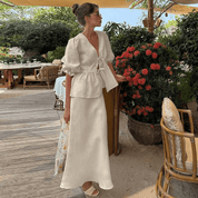 【2025春夏新作】ナチュラルフェミニンワンピース 2色展開 - select store mirror me【2025春夏新作】ナチュラルフェミニンワンピース 2色展開select store mirror meselect store mirror meアプリコットS