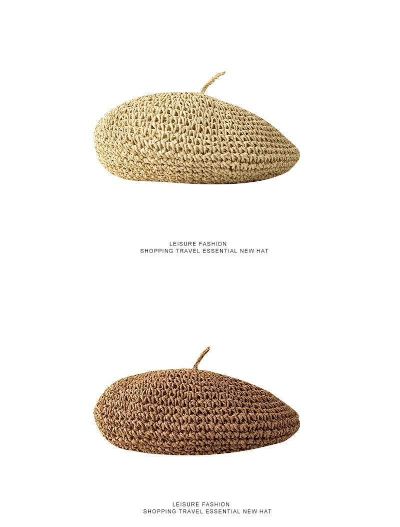 【2025春夏新作】 涼やか麦わら編みの夏ベレー帽  3色展開 - select store mirror me【2025春夏新作】 涼やか麦わら編みの夏ベレー帽  3色展開select store mirror meselect store mirror meブラック