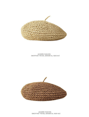 【2025春夏新作】 涼やか麦わら編みの夏ベレー帽  3色展開 - select store mirror me【2025春夏新作】 涼やか麦わら編みの夏ベレー帽  3色展開select store mirror meselect store mirror meブラック