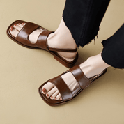 【2025春夏新作】ダブルベルトフラットサンダル 3色展開 - select store mirror me【2025春夏新作】ダブルベルトフラットサンダル 3色展開select store mirror meselect store mirror meブラウン35