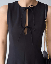 【2025春夏新作】リボンチャームドレス 4色展開 - select store mirror me【2025春夏新作】リボンチャームドレス 4色展開select store mirror meselect store mirror meブラックS