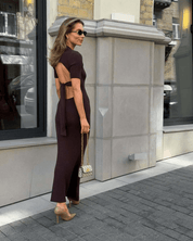 【2025春夏新作】背中開きリボン サマーニットワンピース【4色展開】 - select store mirror me【2025春夏新作】背中開きリボン サマーニットワンピース【4色展開】select store mirror meselect store mirror meブラウンS