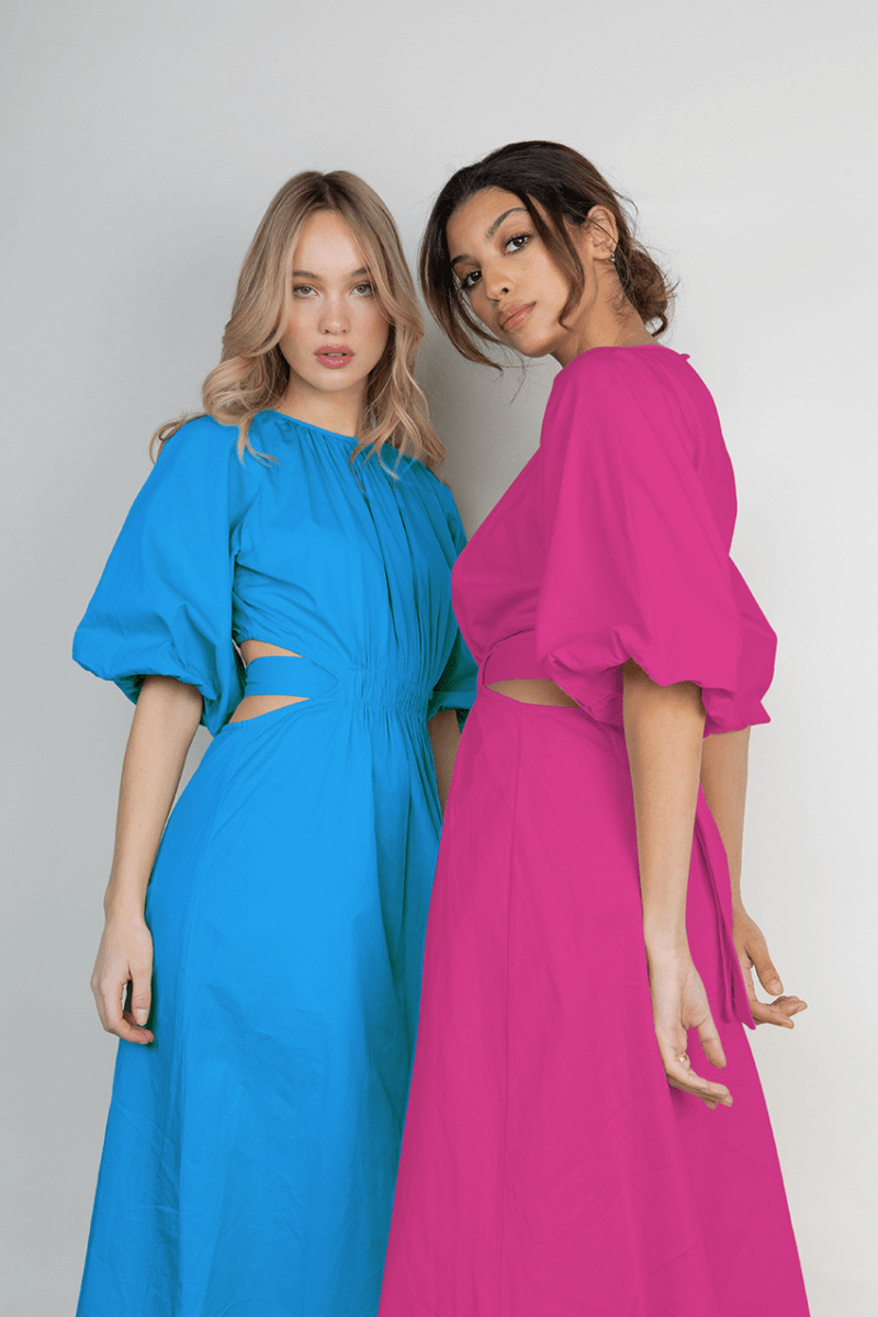 【2025春夏新作】カットアウトパフスリーブワンピース 4色展開 - select store mirror me【2025春夏新作】カットアウトパフスリーブワンピース 4色展開select store mirror meselect store mirror meブルーS