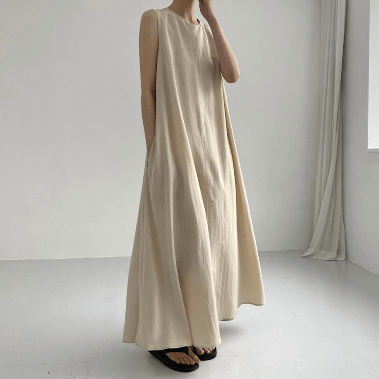 【2025春夏新作】リネン風ナチュラルフレアロングワンピース 7色展開 - select store mirror me【2025春夏新作】リネン風ナチュラルフレアロングワンピース 7色展開select store mirror meselect store mirror meホワイトS