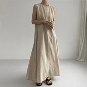 【2025春夏新作】リネン風ナチュラルフレアロングワンピース 7色展開 - select store mirror me【2025春夏新作】リネン風ナチュラルフレアロングワンピース 7色展開select store mirror meselect store mirror meホワイトS