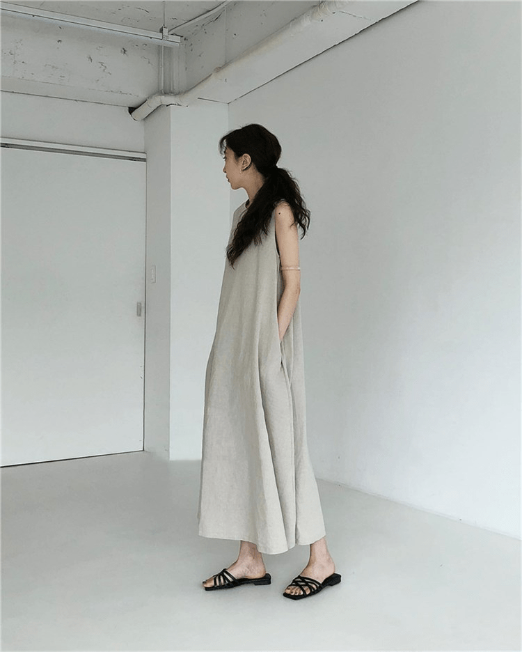 【2025春夏新作】リネン風ナチュラルフレアロングワンピース 7色展開 - select store mirror me【2025春夏新作】リネン風ナチュラルフレアロングワンピース 7色展開select store mirror meselect store mirror meホワイトS