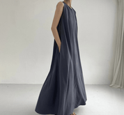 【2025春夏新作】リネン風ナチュラルフレアロングワンピース 7色展開 - select store mirror me【2025春夏新作】リネン風ナチュラルフレアロングワンピース 7色展開select store mirror meselect store mirror meホワイトS