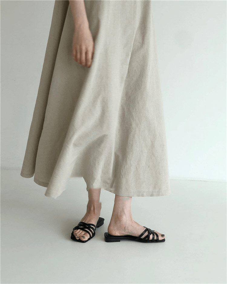 【2025春夏新作】リネン風ナチュラルフレアロングワンピース 7色展開 - select store mirror me【2025春夏新作】リネン風ナチュラルフレアロングワンピース 7色展開select store mirror meselect store mirror meホワイトS