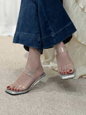 【2025春夏新作】クリアデザインローヒールサンダル - select store mirror me【2025春夏新作】クリアデザインローヒールサンダルselect store mirror meselect store mirror me22.5