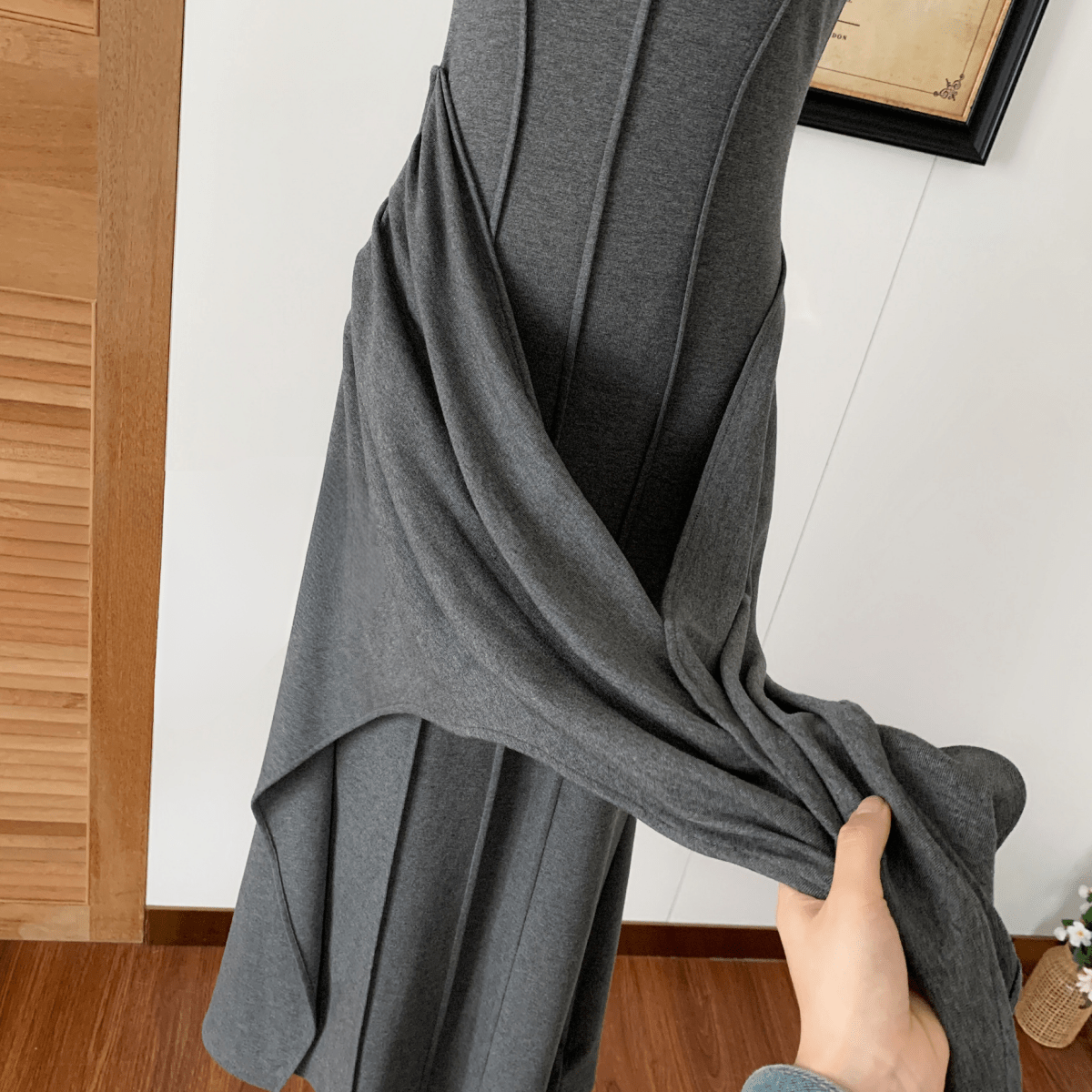 【2025春夏新作】ハイネックウエストノットワンピース - select store mirror me【2025春夏新作】ハイネックウエストノットワンピースselect store mirror meselect store mirror meダークグレーS