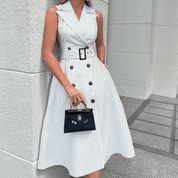 【2025春夏新作】ノースリーブストライプトレンチワンピース - select store mirror me【2025春夏新作】ノースリーブストライプトレンチワンピースselect store mirror meselect store mirror meホワイトS