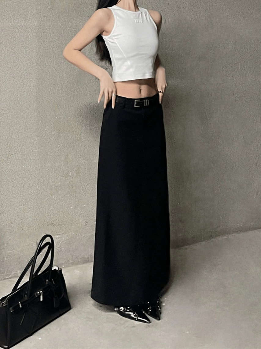 【2025春夏新作】バックスリットロングスカート - select store mirror me【2025春夏新作】バックスリットロングスカートselect store mirror meselect store mirror meブラックS