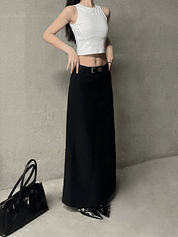 【2025春夏新作】バックスリットロングスカート - select store mirror me【2025春夏新作】バックスリットロングスカートselect store mirror meselect store mirror meブラックS
