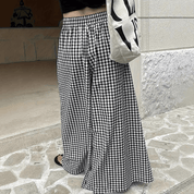 【2025春夏新作】モノクロギンガムチェックワイドパンツ - select store mirror me【2025春夏新作】モノクロギンガムチェックワイドパンツselect store mirror meselect store mirror meS