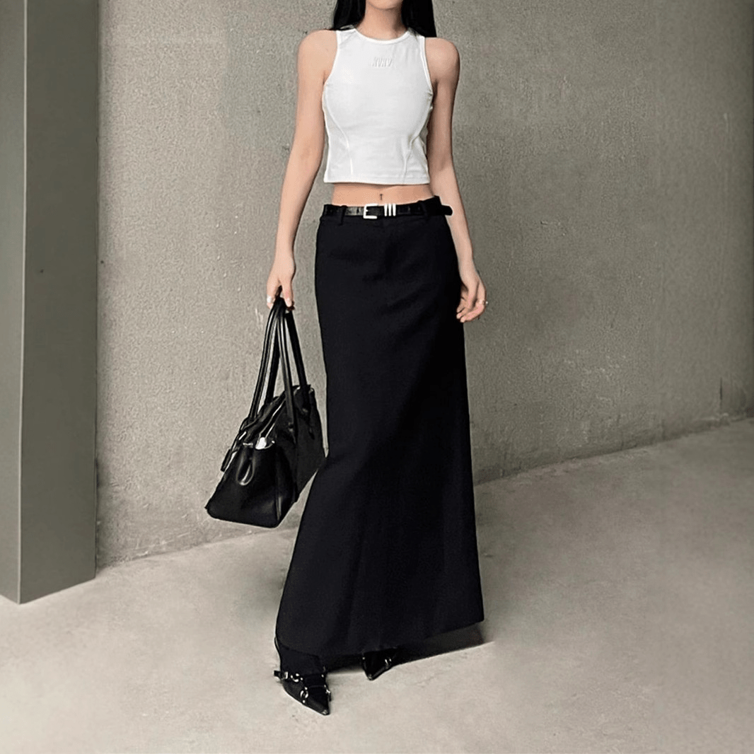 【2025春夏新作】バックスリットロングスカート - select store mirror me【2025春夏新作】バックスリットロングスカートselect store mirror meselect store mirror meブラックS