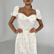 【2025春夏新作】小花柄パフスリーブコルセット風ロングワンピース - select store mirror me【2025春夏新作】小花柄パフスリーブコルセット風ロングワンピースselect store mirror meselect store mirror meS