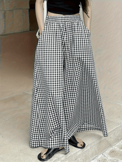 【2025春夏新作】モノクロギンガムチェックワイドパンツ - select store mirror me【2025春夏新作】モノクロギンガムチェックワイドパンツselect store mirror meselect store mirror meS