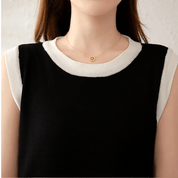 【2025春夏新作】ノースリーブ配色ニットワンピース - select store mirror me【2025春夏新作】ノースリーブ配色ニットワンピースselect store mirror meselect store mirror meブラックS