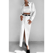 【2025春夏新作】フロントスリットロングデニムスカート - select store mirror me【2025春夏新作】フロントスリットロングデニムスカートselect store mirror meselect store mirror meS