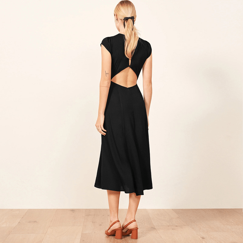 【2025春夏新作】バックオープンバックスリットワンピース - select store mirror me【2025春夏新作】バックオープンバックスリットワンピースselect store mirror meselect store mirror meブラックS