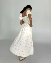 【2025春夏新作】小花柄パフスリーブコルセット風ロングワンピース - select store mirror me【2025春夏新作】小花柄パフスリーブコルセット風ロングワンピースselect store mirror meselect store mirror meS