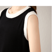 【2025春夏新作】ノースリーブ配色ニットワンピース - select store mirror me【2025春夏新作】ノースリーブ配色ニットワンピースselect store mirror meselect store mirror meブラックS