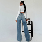 【2025春夏新作】美脚見えが叶う!サマーデニムワイドパンツ - select store mirror me【2025春夏新作】美脚見えが叶う!サマーデニムワイドパンツselect store mirror meselect store mirror meS