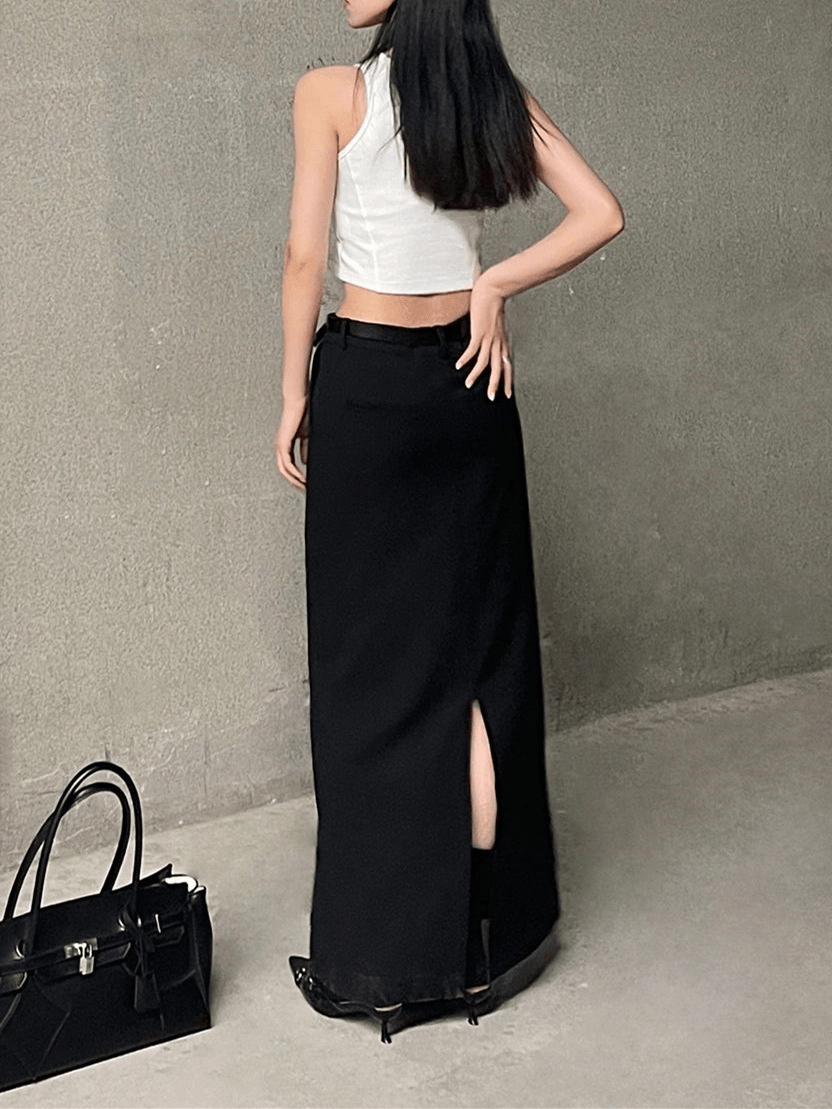 【2025春夏新作】バックスリットロングスカート - select store mirror me【2025春夏新作】バックスリットロングスカートselect store mirror meselect store mirror meブラックS