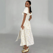 【2025春夏新作】小花柄パフスリーブコルセット風ロングワンピース - select store mirror me【2025春夏新作】小花柄パフスリーブコルセット風ロングワンピースselect store mirror meselect store mirror meS